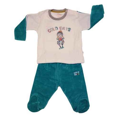 Aziz Bebe 002459 İkili Bebek Takımı Ekru-Yeşil