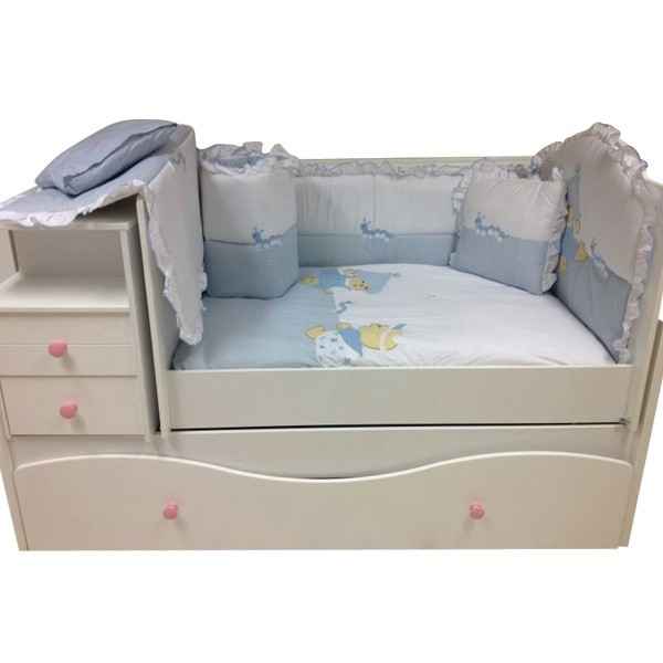 Baby Home 39001 Alt Açmalı Bebek Uyku Seti Külahlı Ayı Mavi