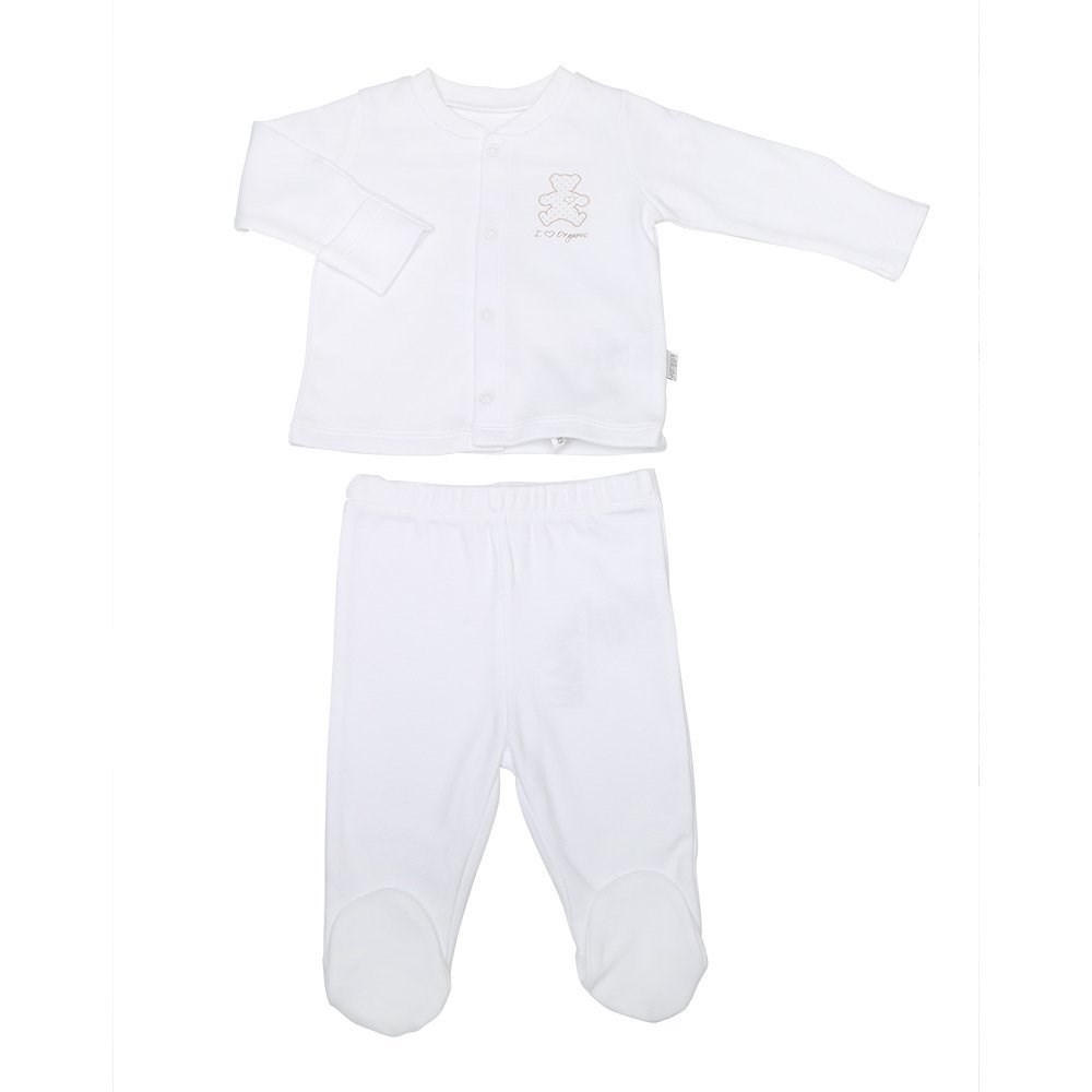 KitiKate S75691 Organik Bebek Pijama Takımı Beyaz