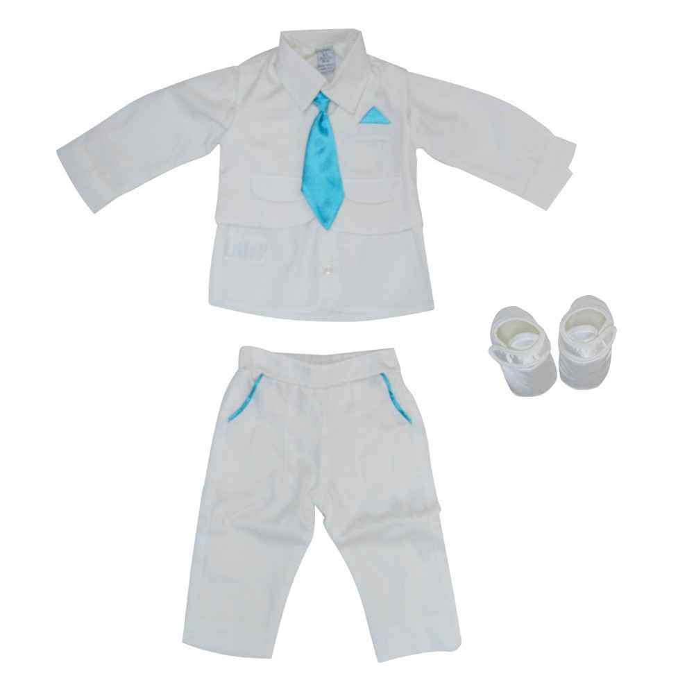 Pugi Baby 2014 Kravatlı Erkek Bebek Mevlüt Takımı Mavi