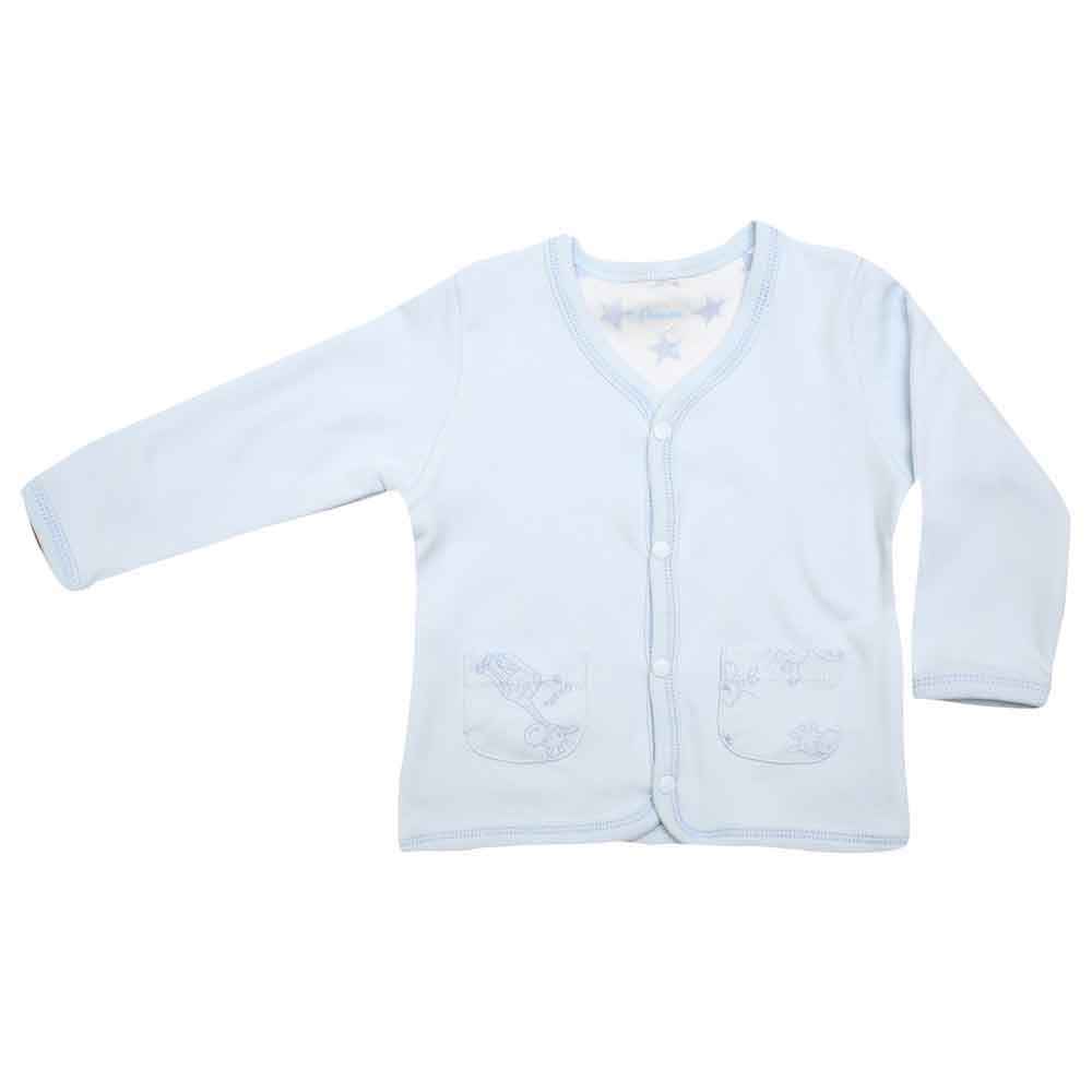 Premom 1079Y Hayvanlar Alemi Bebek Ceketi Beyaz-Mavi
