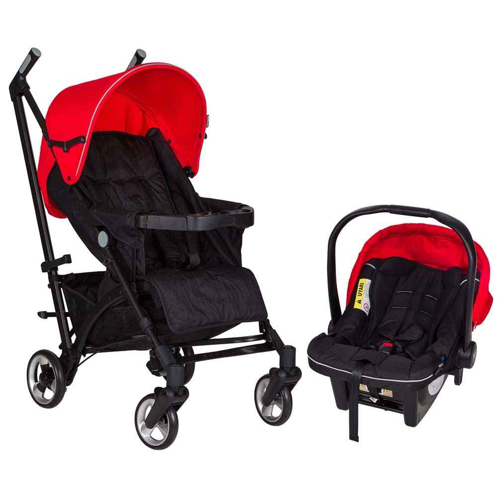 Soo Baby Litewings Baston Travel Sistem Bebek Arabası Rosso