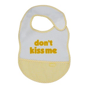 BabyJem Lüks Öpme Beni Bebek Mama Önlüğü 1032 Beyaz-Sarı