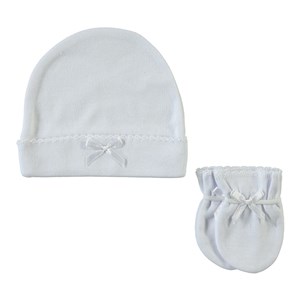 Sevi Bebe 99 Şapka Eldiven Takım 0-6 Ay Beyaz