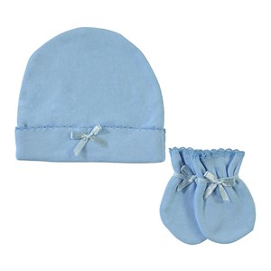 Sevi Bebe 99 Şapka Eldiven Takım 0-6 Ay Mavi