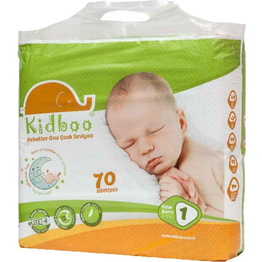Kidboo New Born Bebek Bezi No1 2-5 Kg 70 Adet 