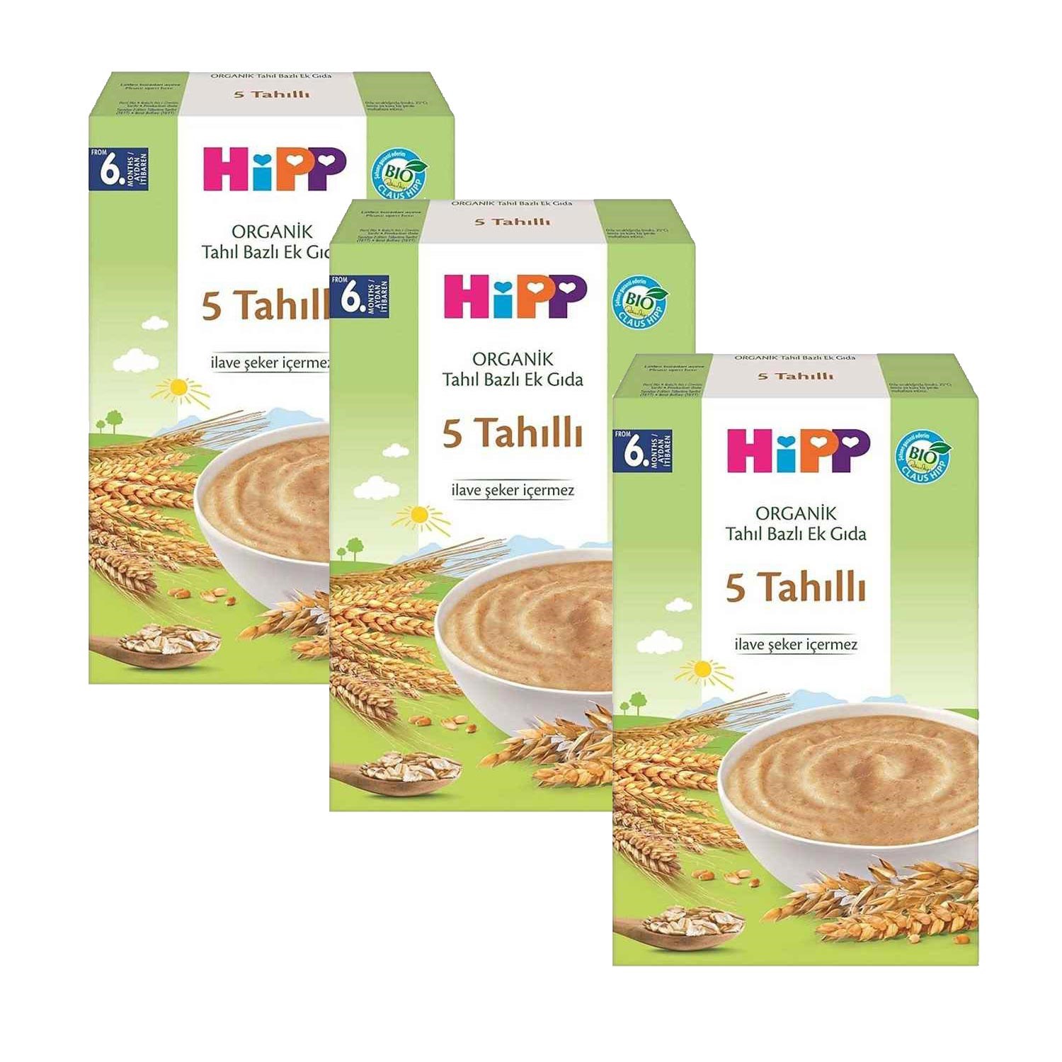 Hipp Organik 5 Tahıllı Tahıl Bazlı Ek Gıda 200 gr 3 Adet 