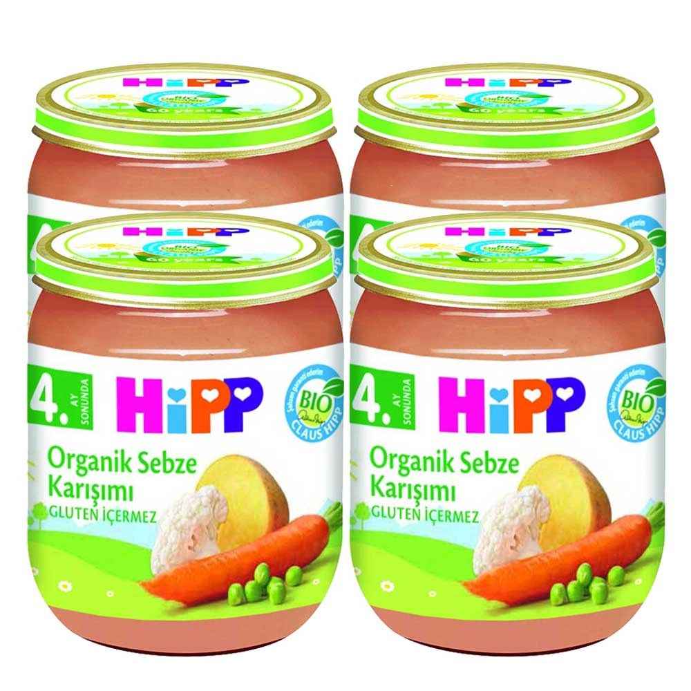 Hipp Organik Sebze Karışımı 125 Gr +4 Ay x 4 Adet 
