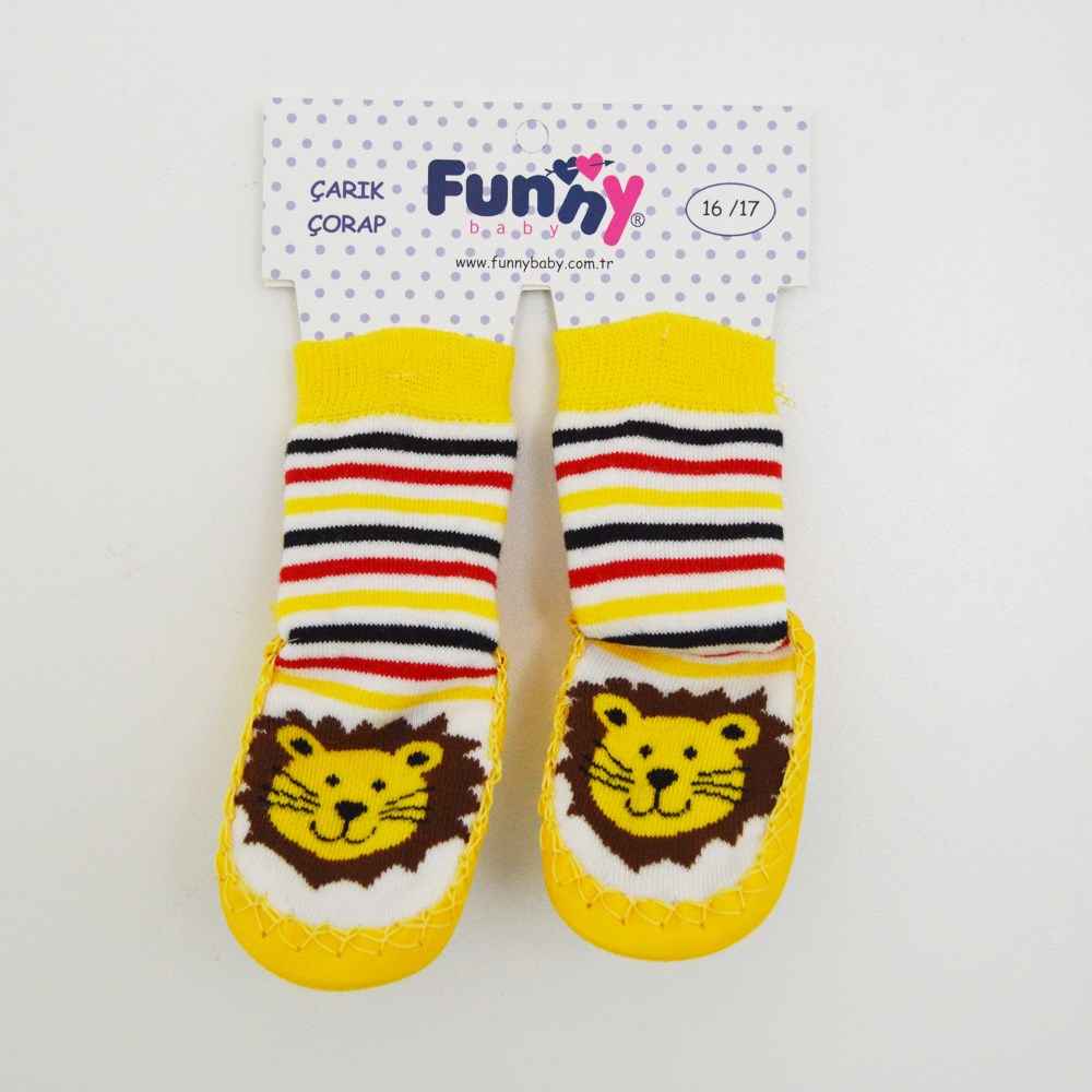 Funny 2517 Bebek Çarık Çorap Sarı