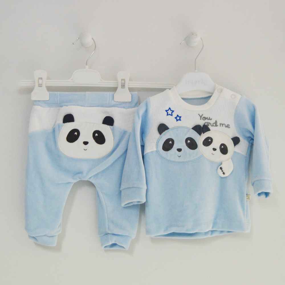 Mymio Baby 6060 Panda 2'Li Bebek Takım Mavi