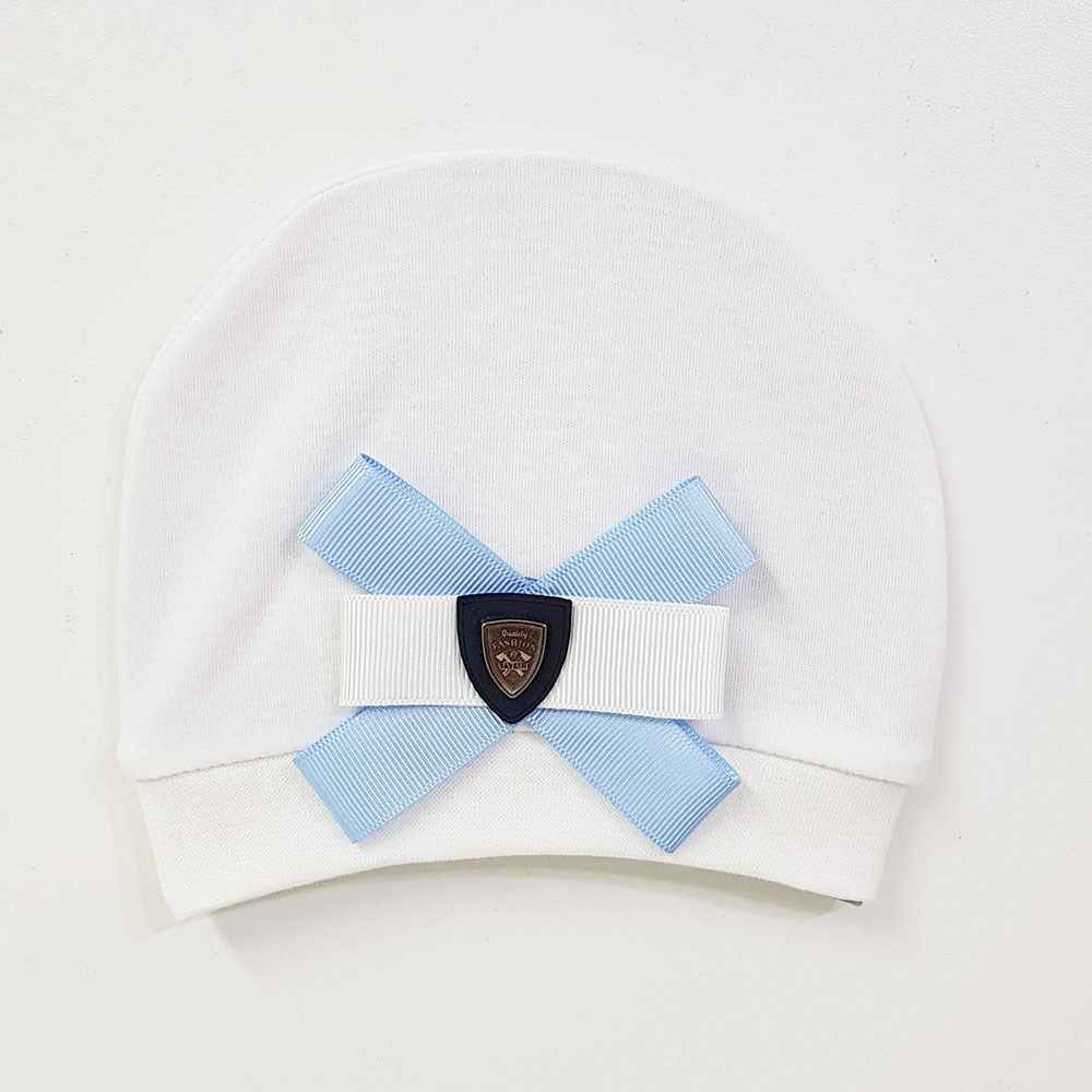 Eda Baby 9873 Bebek Şapkası Beyaz-Mavi