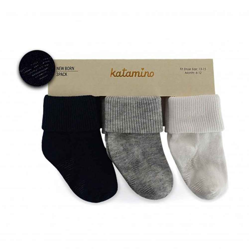 Katamino K40029 3'lü Rigging Soket Bebek Çorabı Gri