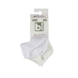 Bibaby 68221 Sarmaşık 2'li Bebek Çorabı Krem-Beyaz