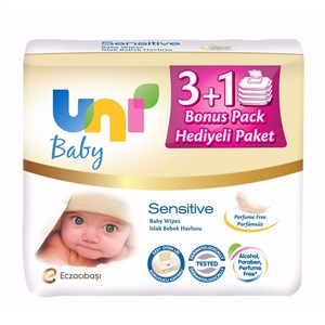 Uni Baby Sensitive Islak Havlu 3+1  Paket 224 Yaprak 
