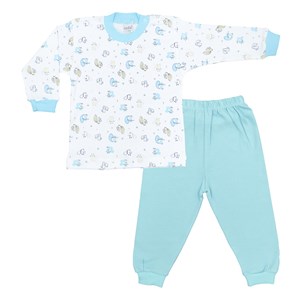 Sebi Bebe Sincap Baskılı Bebek Pijama Takımı 2416 Turkuaz