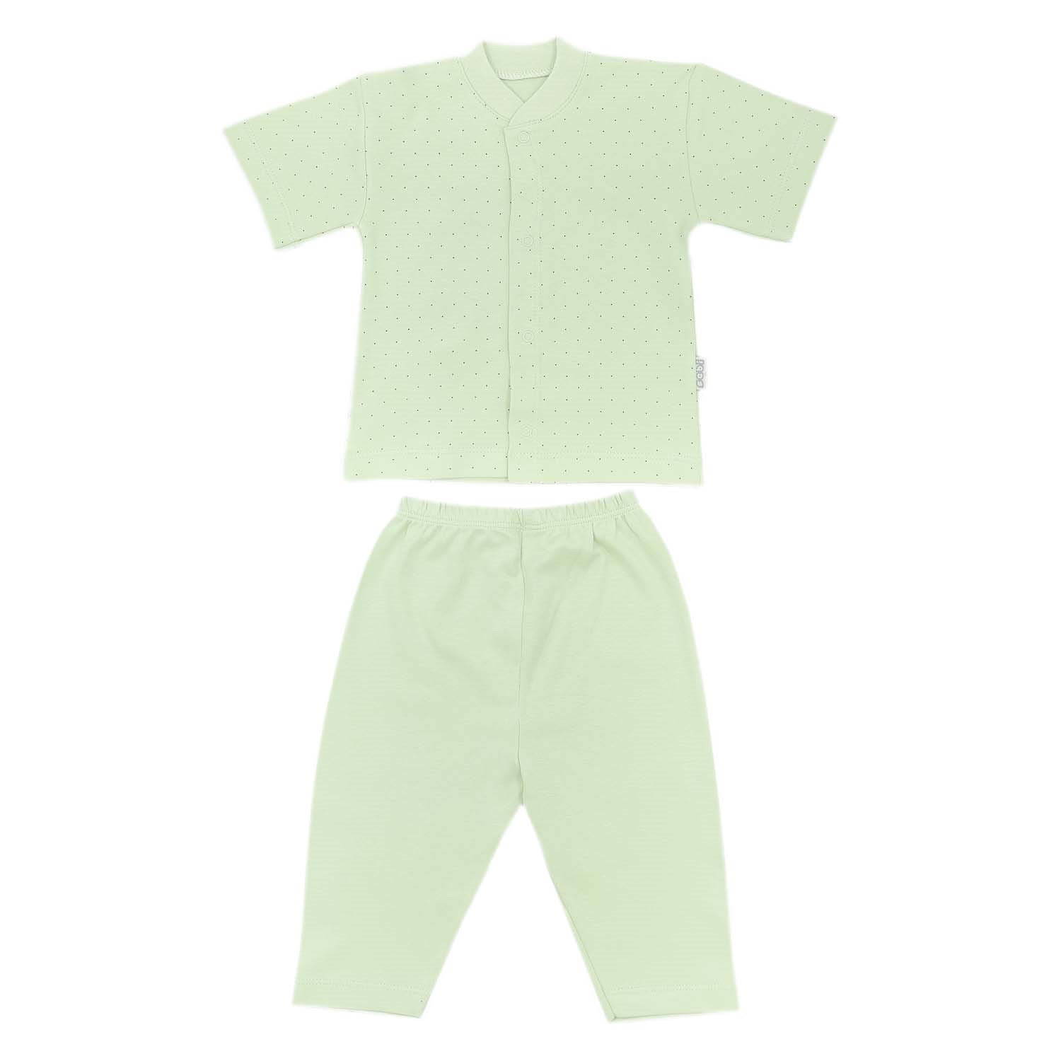 Sebi Bebe Nokta Puanlı Kısa Kollu Pijama Takımı 2328 Yeşil