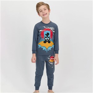 Batman Erkek Çocuk Pijama Takımı L1417-3 Laci Melanj