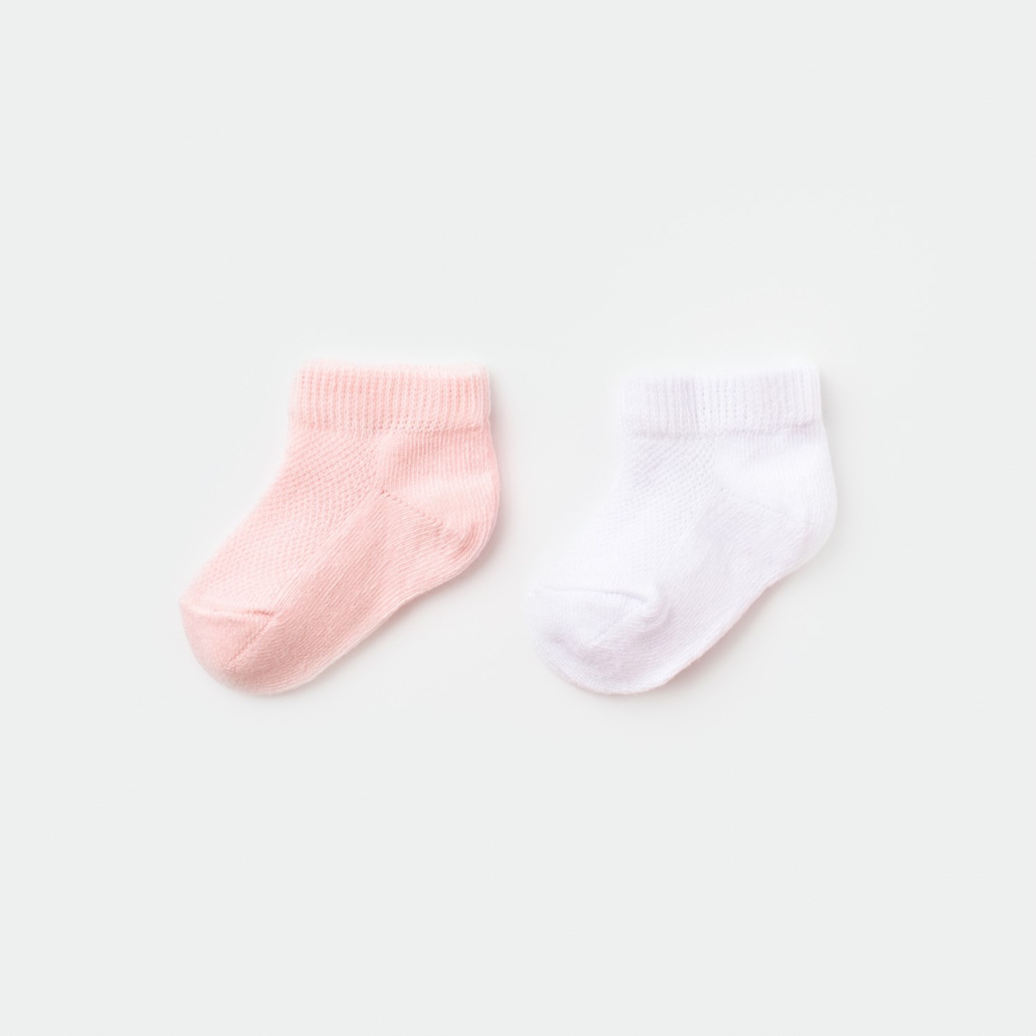 Biorganic Summer Unisex 2'li Bebek Çorabı 68456 Pembe-Beyaz