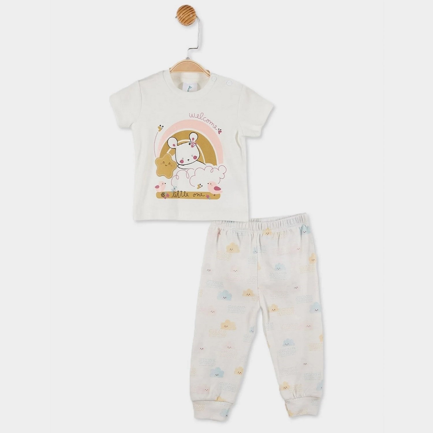 Çimpa Bebek Pijama Takımı 20762 Ekru