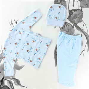 Sebi Bebe Tavşan Desenli Pijama Takımı 2266 Mavi