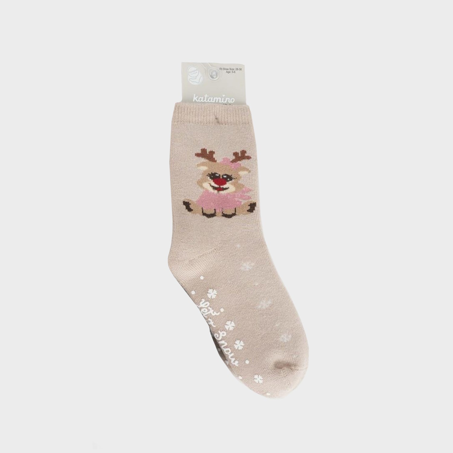 Katamino Snowlet Abs'li Kız Havlu Soket Çorap K25068 Kahve