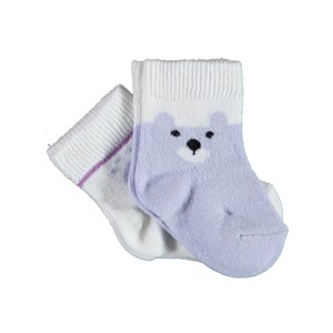 Biorganic Happy Bear 2'li Bebek Çorabı 68413 Lila