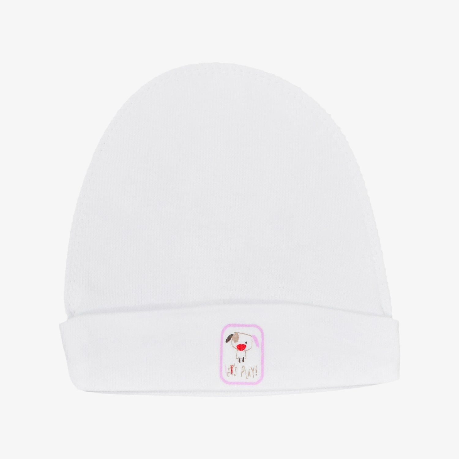 Sebi Bebe Ters Dikiş Bebek Şapkası 5503 Beyaz-Pembe