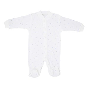 Sebi Bebe Mini Çiçek Bebek Tulumu 9537 Beyaz-Mavi