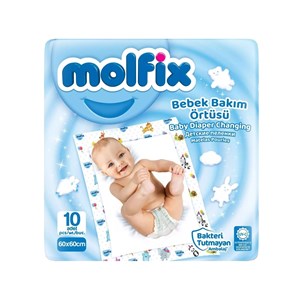 Molfix Bebek Bakım Örtüsü 10 Adet 60x60 Cm 