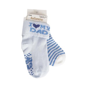 Katamino 2'li Mydad Bebek Çorabı K44119 Mavi-Beyaz